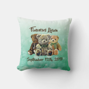 Coussin Nurserie pour bébé garçon avec ours en peluche per