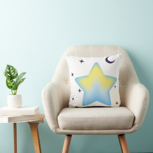 Coussin Nursery Étoilé et Lunaire Pastel Fantaisiste