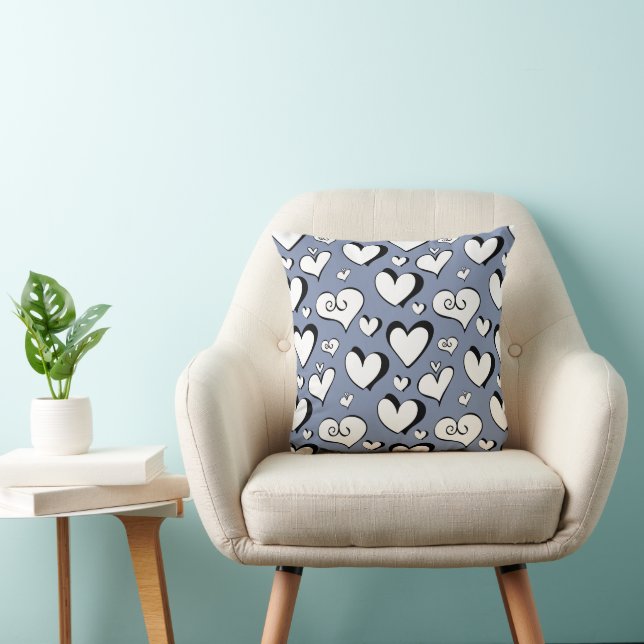 Coussin Nursery Grey Hearts (Chaise)