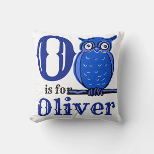 Coussin O est pour Oliver bébé garçon