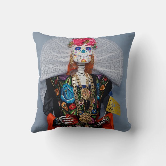 Coussin Oaxaca Calavera Catrina Tehuana (Verso)