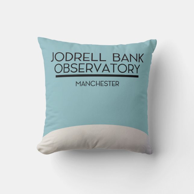 Coussin Observatoire Jodrell Bank art spatial. (Recto)