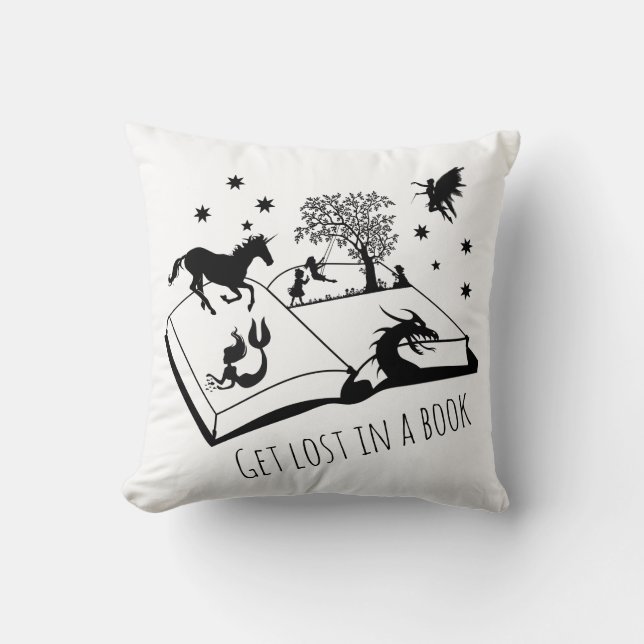 Coussin Obtenez perdu dans un livre (Recto)