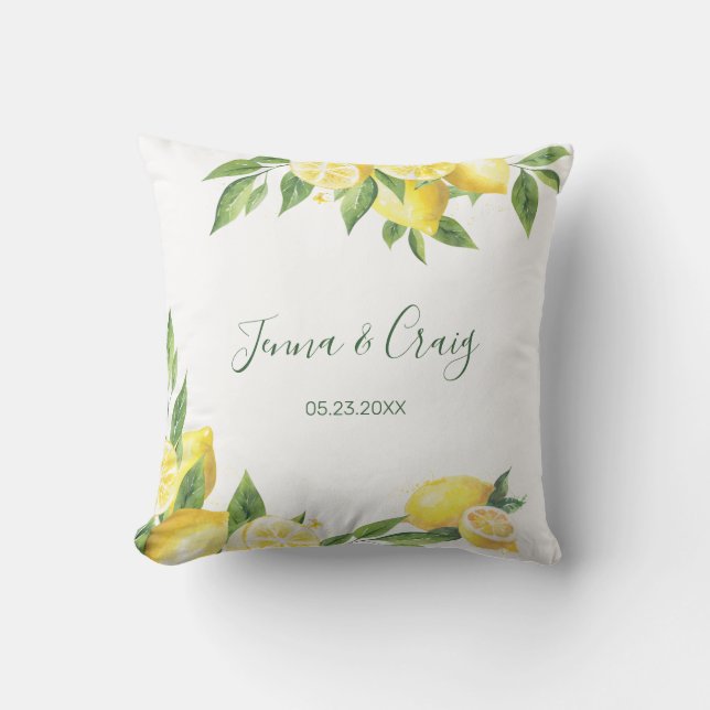 Coussin Occasion spéciale d'aquarelle de citron (Recto)