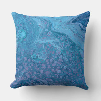 Coussin Ocean Breeze 3 Blue Purple Abstract Accent Pillow