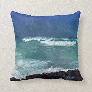Coussin Océan hawaïen Hawaï Waves Aqua Blue Sea Turquoi