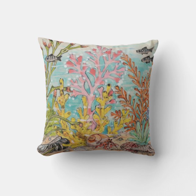 Coussin Océan Hermite Crabe Fish Beach House  (Recto)