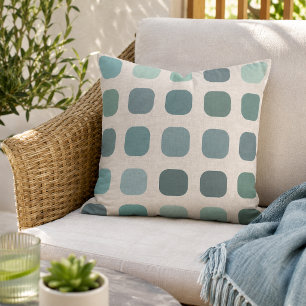 Coussin Océan mousse de mer ardoise bleu rond carrés sur i