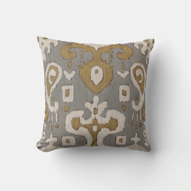 Coussin Ochre Ikat I (Recto)