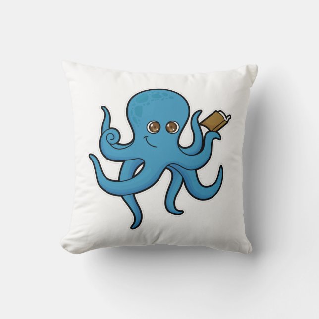 Coussin Octopus avec livre (Recto)