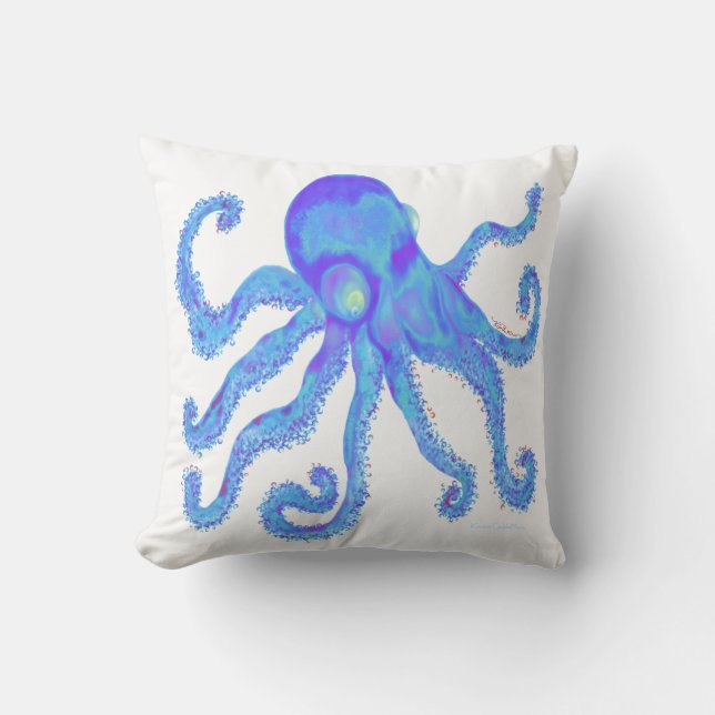 Coussin Octopus - Bleu Lt (Recto)