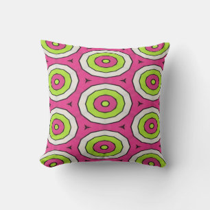 Coussin oculaire rose chaud, vert citron et blanc 