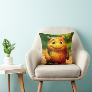 Coussin Odd Friends - Poster Monster en Carreaux Arc-En-Ci