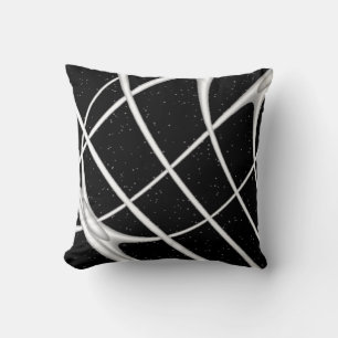 Coussin Odyssée noire et blanche moderne