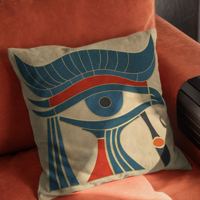 Coussin Oeil Art Déco Égyptien De Horus (Créateur téléchargé)