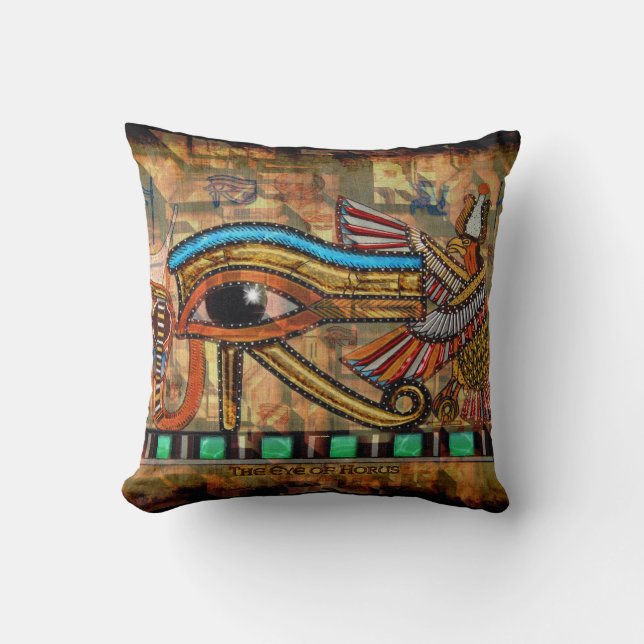 Coussin Oeil de Horus égyptien antique (Recto)