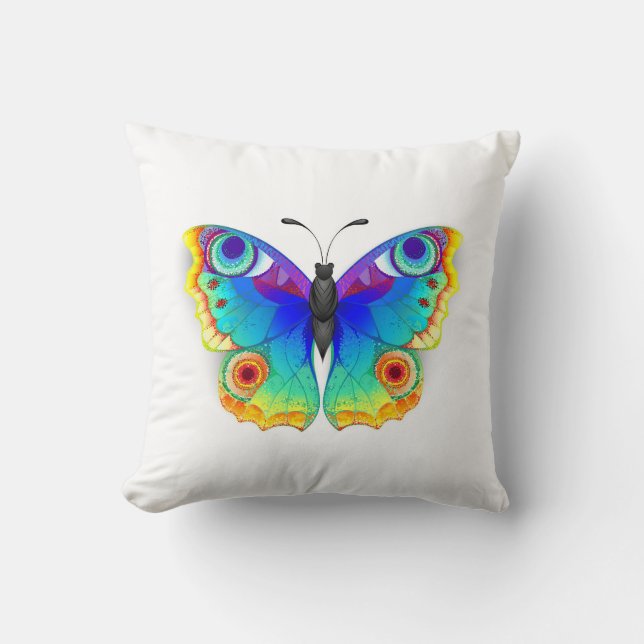 Coussin Oeil de paon arc-en-ciel (Recto)