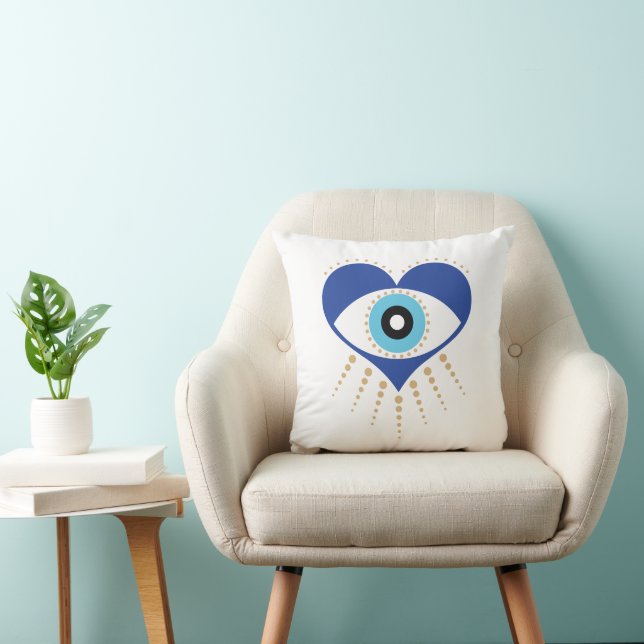 Coussin Oeil mal grec du coeur (Chaise)