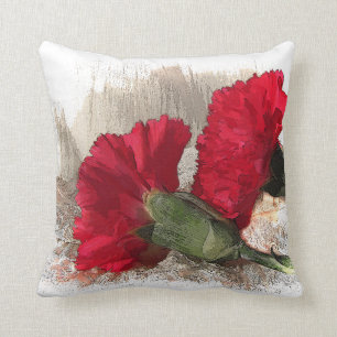 Coussin Oeillets rouges