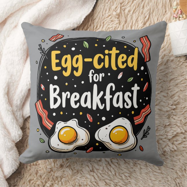 Coussin Oeuf cité pour Breakfast Funny Foodie Pun Design (Couverture)