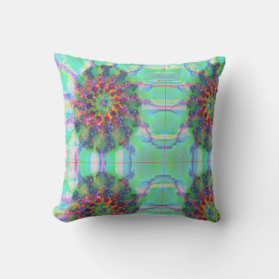 Coussin Oeuf coloré d'art Abstrait Motif bleu et rose