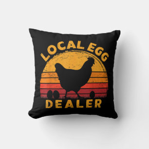Coussin Œuf de poule de paysan vendeur d'œufs locaux vinta