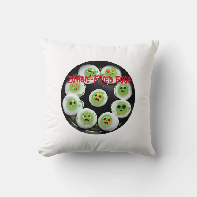 Coussin OEufs au plat de zombie (Recto)