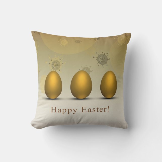 Coussin Oeufs de pâques d'or modernes (Recto)