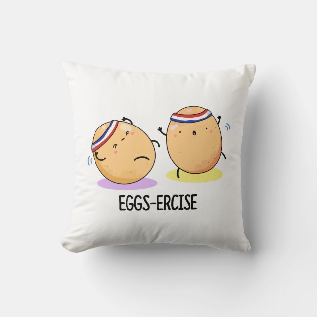 Coussin Oeufs Percer Funny Aerobic Eggs Pun (Recto)