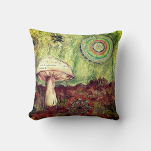 Coussin Oeuvre artisanale de Patchwork de champignons