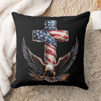 Coussin Œuvre d'art de l'aigle de foi et de liberté patrio