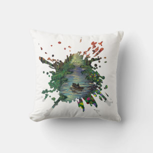 Coussin Œuvre d'art faite main - Orang arbres