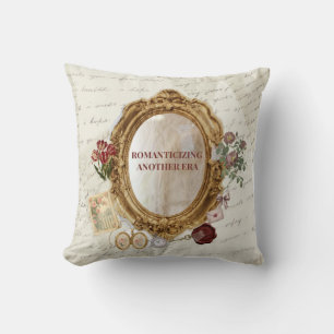 Coussin Œuvre d'art murale en acajou vintage d'esthétique 