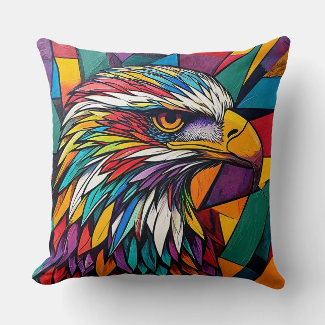 Coussin Œuvre d'art Powerful Eagle Eye aux abstraits vibra (Recto)