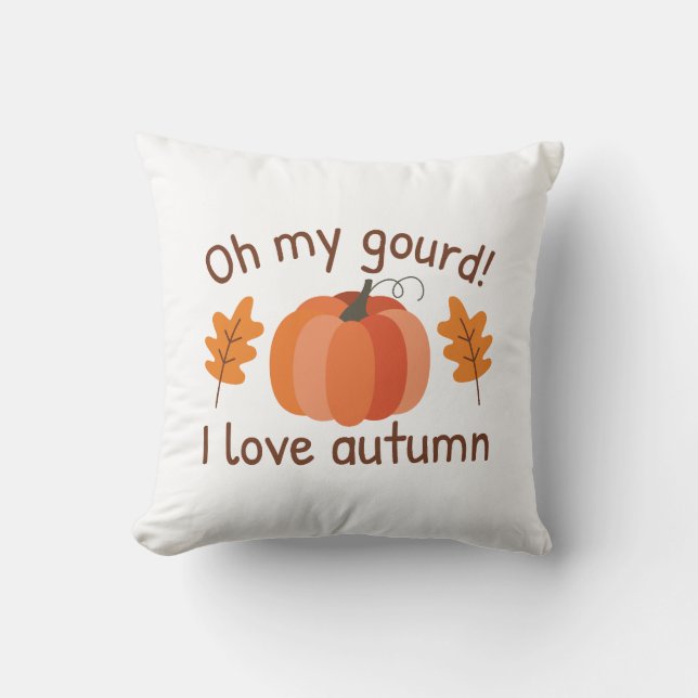 Coussin Oh Mon Gourd J'Aime Automne (Recto)