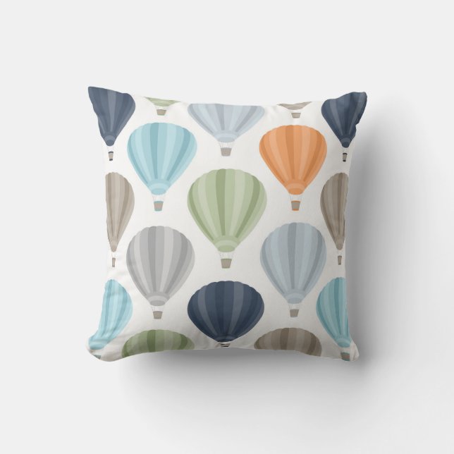 Coussin OH motif chaud de ballons à air (Recto)