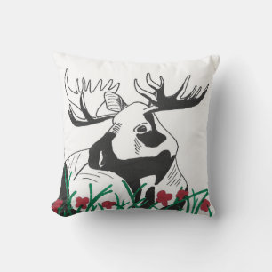 Coussin Oie Rustique Fleur sauvage Artistique