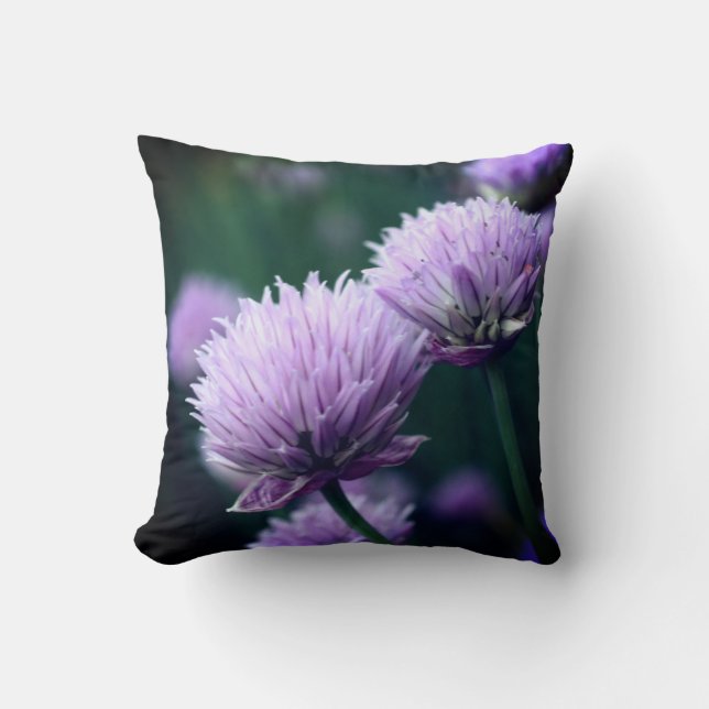 Coussin Oignon de Scallion Violet Fleurissant (Recto)