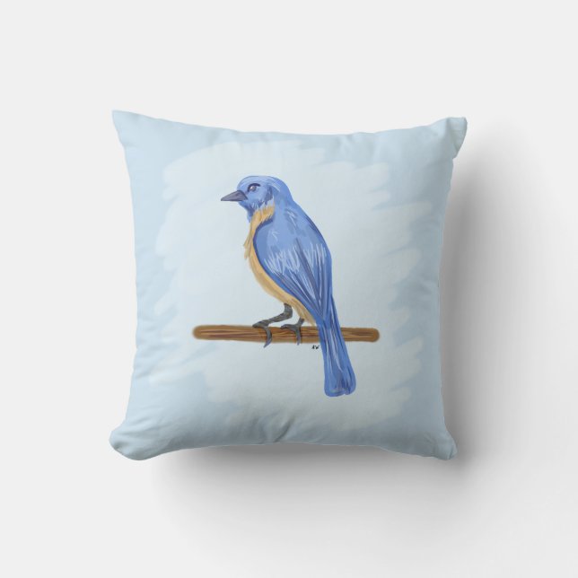 Coussin Oiseau bleu (Recto)