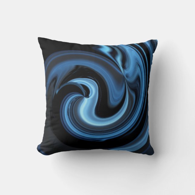 Coussin Oiseau bleu Abstrait (Recto)