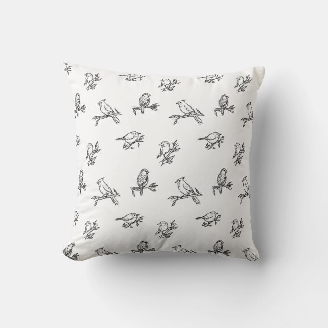 Coussin Oiseau cardinal Wren Sparrow Petit Oiseau (Recto)