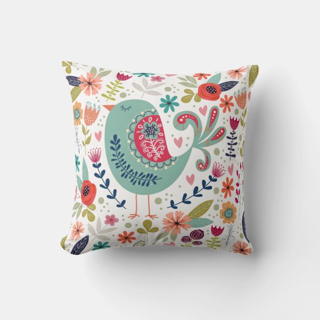 Coussin Oiseau coloré (Recto)