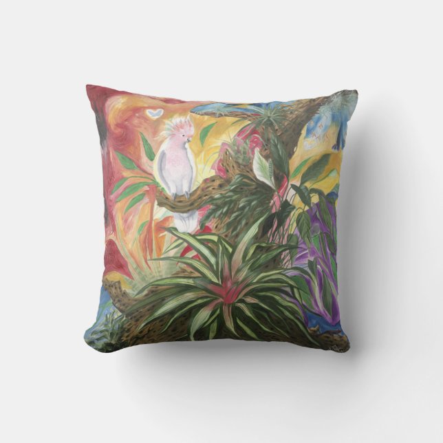 Coussin Oiseau de carreau de paradis (Recto)
