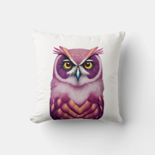 Coussin Oiseau de Chouette coloré