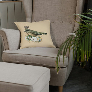 Coussin Oiseau de la Couronne fantaisie sur la pêche