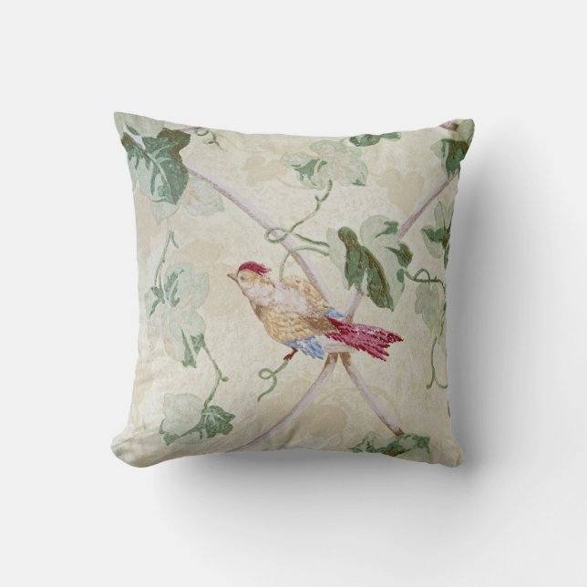 Coussin Oiseau de Tapisserie (Recto)