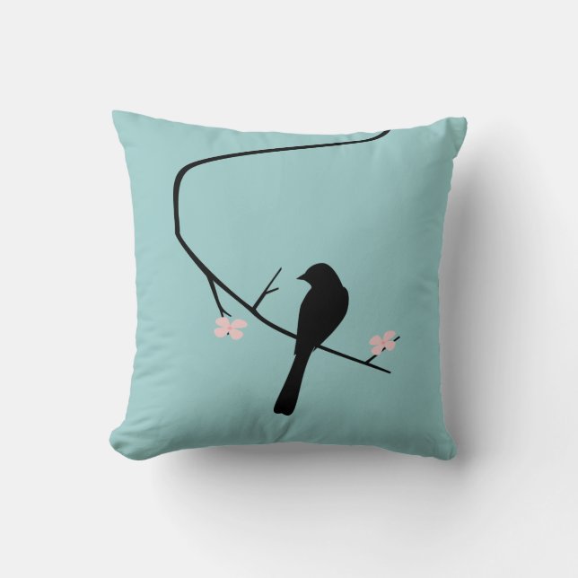 Coussin Oiseau et fleurs (Recto)
