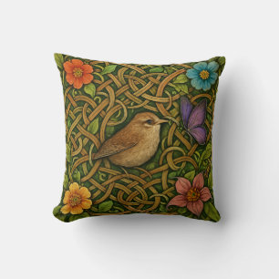Coussin Oiseau et papillon