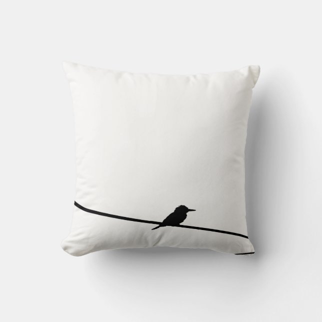 Coussin Oiseau noir sur un fil (Recto)