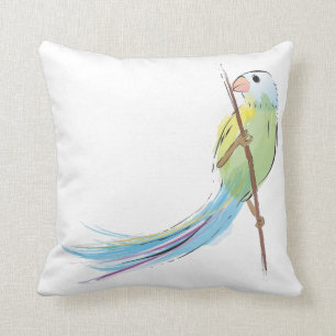 Coussin Oiseau tropical d'aquarelle